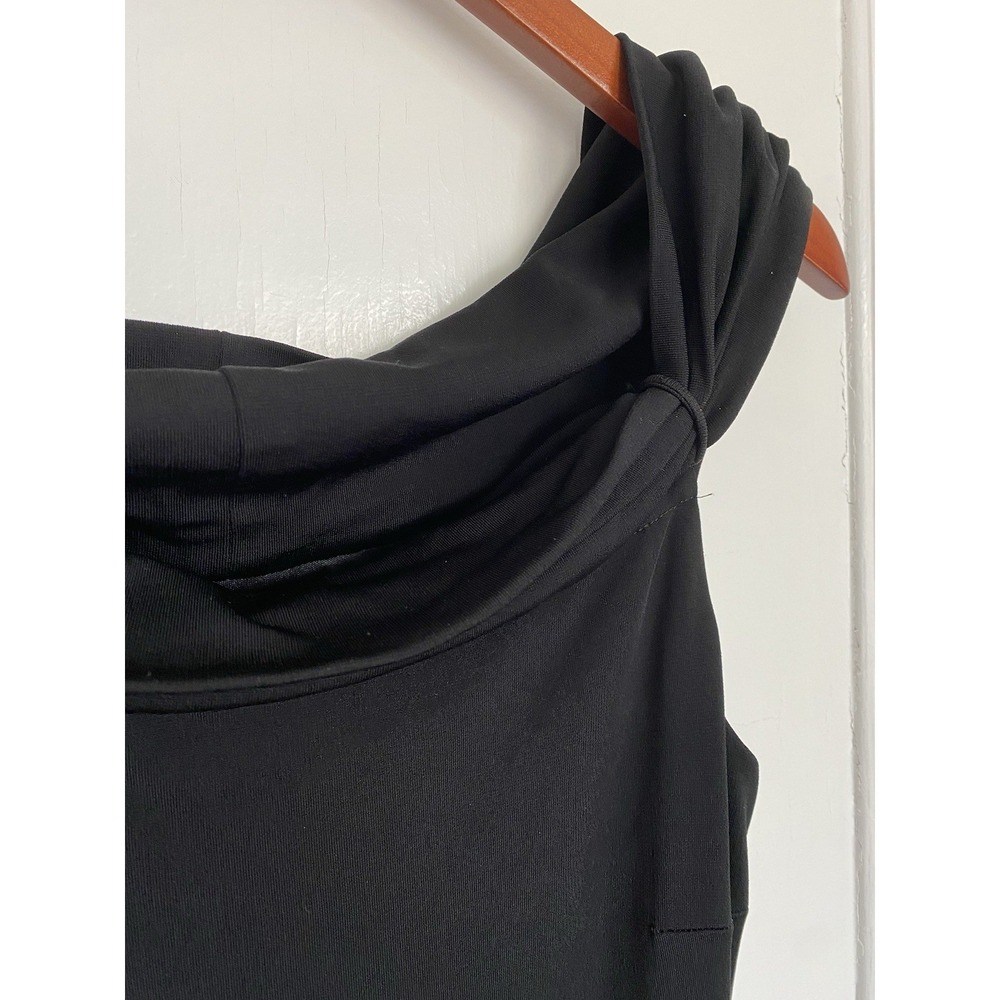 David‎ Meister Black Dress Cowl Neck Sleeveless Sheath Dress Size 12
